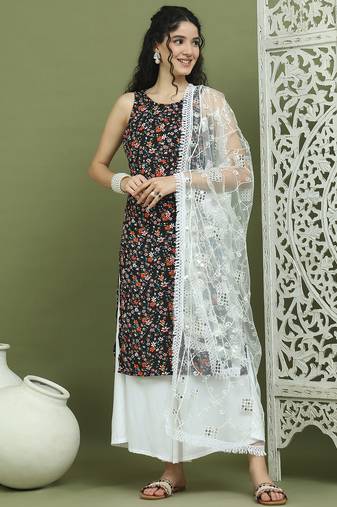 Floral printed rayon kurta palazzo set