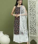 Floral printed rayon kurta palazzo set