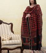 red printed 3pc unstitched suit set