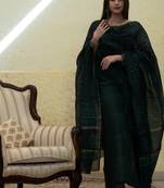 green printed 3pc unstitched suit set