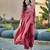 Mauve viscose spider floral embroiery embroidered nyra-cut kurta with palazzo