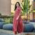 Mauve viscose spider floral embroiery embroidered nyra-cut kurta with palazzo