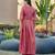 Mauve viscose spider floral embroiery embroidered nyra-cut kurta with palazzo