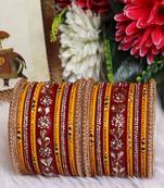 Traditional lac bridal chura set with best kundan-rhinestones design