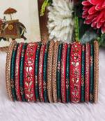 Traditional lac bridal chura set with best kundan-rhinestones design