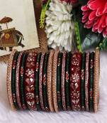 Traditional lac bridal chura set with best kundan-rhinestones design