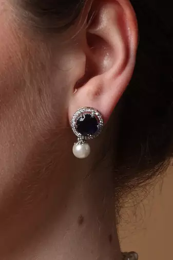 Sapphire whisper drop earring