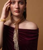 Coral dusk haar pendent necklace