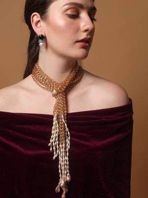 Coral dusk haar pendent necklace 3