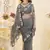 grey stone thread work embroidery net saree