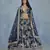 Navy Blue Embroidered Art Silk Lehenga With Blouse