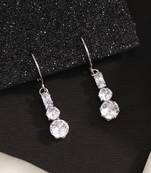 Radiant silver color antique stone earrings with timeless victorian influence