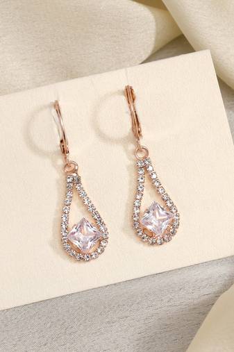 Graceful charm in white color antique stone earrings for every occasion