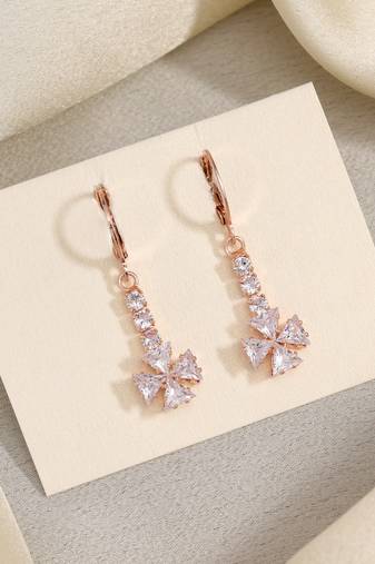 Timeless white color antique stone earrings with intricate stone craftsmanship