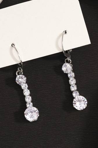 Romantic charm in silver color antique stone earrings with delicate finish