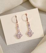 Dazzling vintage look with white color antique stone earrings for parties