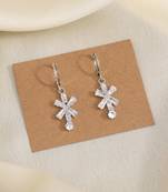 Glamorous accents in silver color antique stone earrings for formal wear