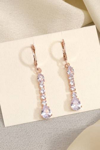 Elegant and timeless white color antique stone earrings for bridesmaids