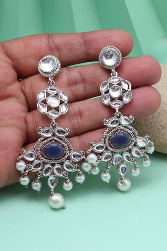 Blue color fashion earrings giving you a cool and contemporary style