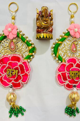Designer Shubh Labh Wall Hanging Toran Decoration Set for Festival 