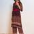 jade red printed blended kurta sets