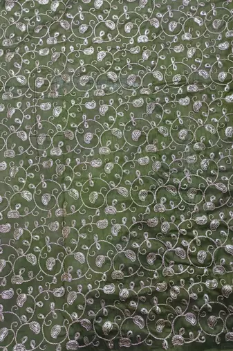 Mehendi Georgette Lehariya Printed Saree With Unstitched Blouse