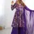Purple romansilk with print kediya with palazzo suit