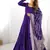Purple roman silk chanderi with fully flair anarkali pant with dupatta