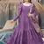 Mauve roman silk chanderi with fully flair anarkali pant with dupatta