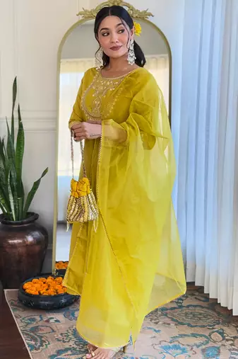Beautiful Embroidery Work with Rayon Slub Straight Kurta Pant and Dupatta Set