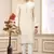 beige art silk straight kurta with computer thread work on art silk and with lining pajama for men