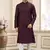 wine banarasi art silk straight kurta with lining pajama for men