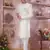 cream jacquard banarasi silk sherwani with faux satin churidar for men