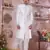 off white jacquard banarasi silk sherwani with faux satin churidar for men