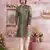 green jacquard banarasi silk sherwani with faux satin churidar for men