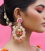 Silver metal based yellow gold plated earrings