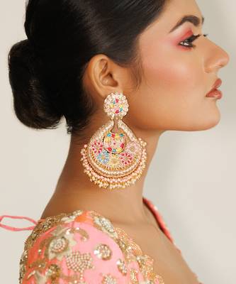 Multicolor yellow gold metal based plated earrings 2