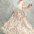 White floral printed georgette anarkali with scalloping dupatta set of 3