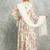 White floral printed georgette anarkali with scalloping dupatta set of 3