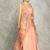 Peach lehenga with embroidered cape and crop top bustier