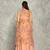 Peach lehenga with embroidered cape and crop top bustier