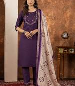 Wine colour with embrodiery work marin silk stitch for women