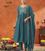 Rama silk blend embroidered designer salwar suit