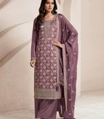 Onion Pink color jacquard embroidered Suit