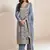 Grey color jacquard embroidered Suit