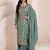 Green color jacquard embroidered Suit