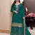 Aqua green color chinon fabric beautiful heavy wedding wear sharara dress