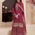 Maroon color chinon fabric beautiful heavy wedding wear sharara dress