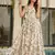 Cream color rayon fabric beautiful floral digital printed ceremonial gown