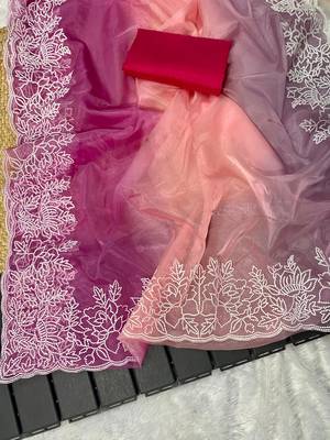 Multi Viscose Organza Saree 2